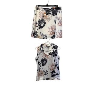 Cegolfs Botanical Energy Two Piece Skort & Matching Tank Top Set Size L